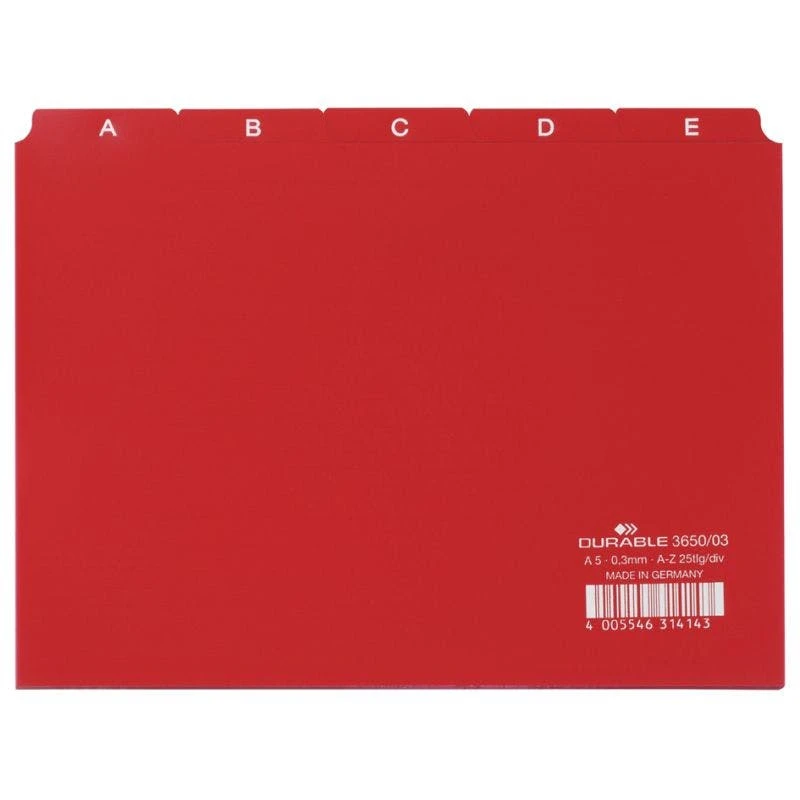 Null DURABLE Karteiregister A - Z, PP, A5 Quer, Gelb, 25-teilig 7 Null DURABLE Karteiregister A - Z, PP, A5 Quer, Gelb, 25-teilig – Bild 7